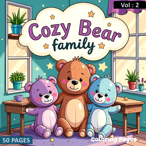 Cozy Bear Family Coloring Book Tome 2: Your Next Creative Escape – Image 2