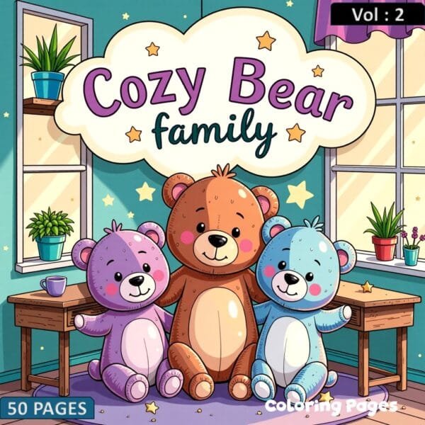 Cozy Bear Family Coloring Book Tome 2 Your Next Creative Escape