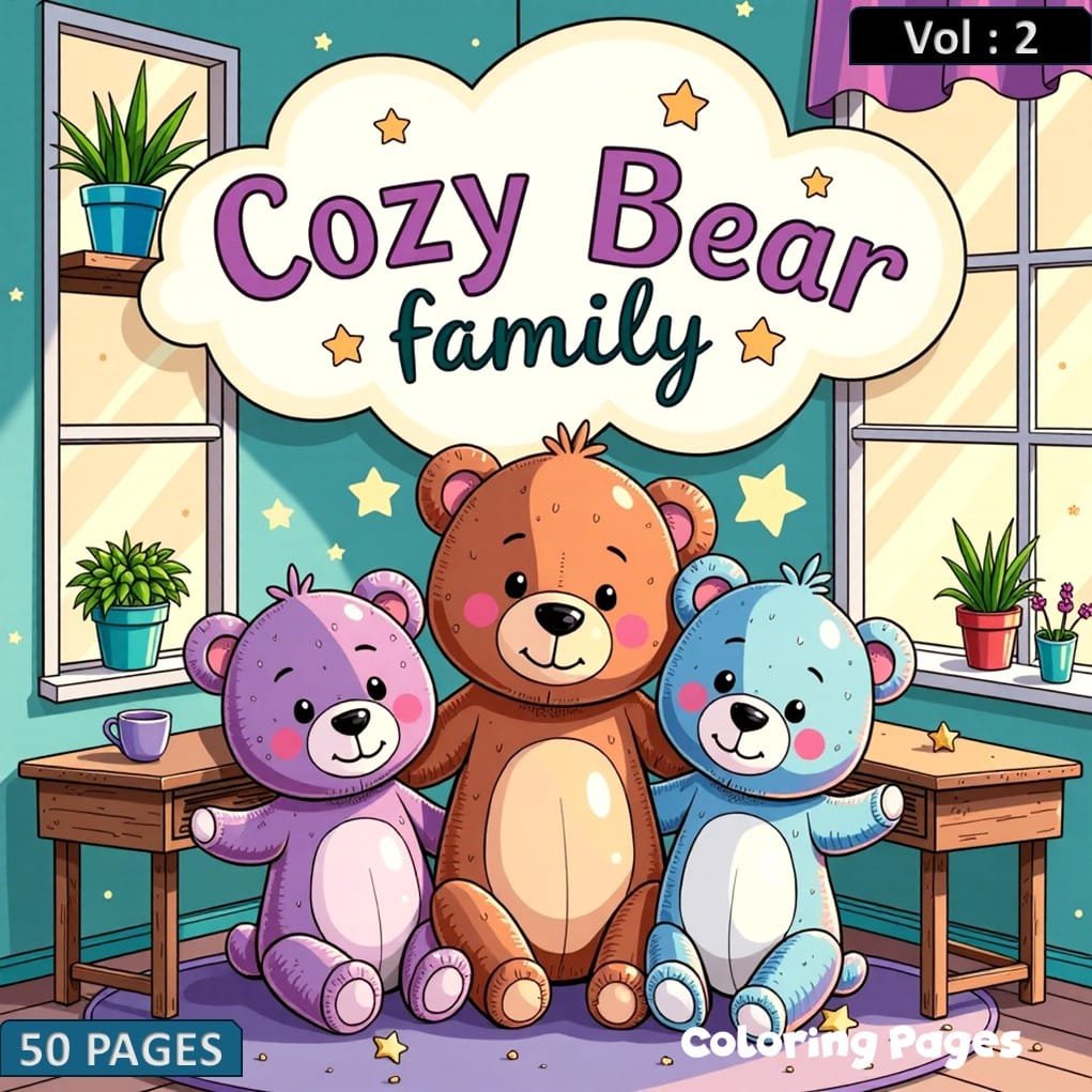 Cozy Bear Family Coloring Book Tome 2 Your Next Creative Escape