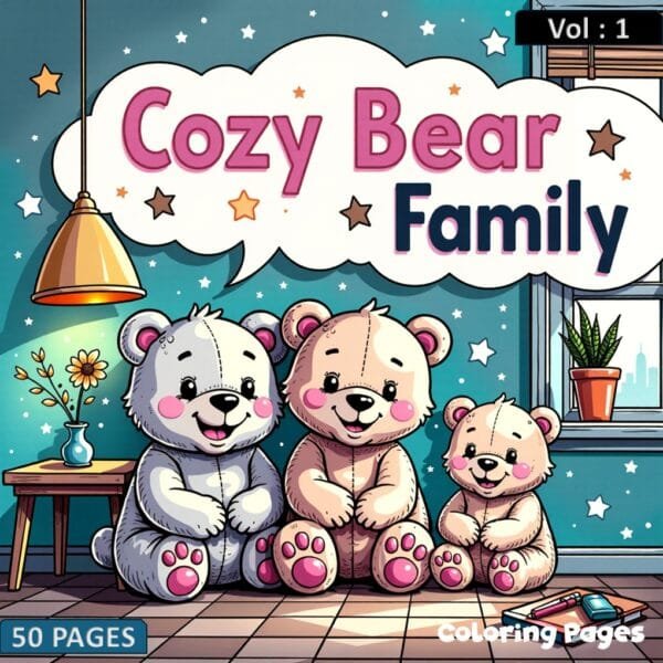 Cozy Bear Family Coloring Pages Tome 1 A World of Cuddly Creativity!