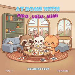 Alternative view of At Home with Pipo Lulu and Mimi coloring book – VOL 1 – 50 Pages