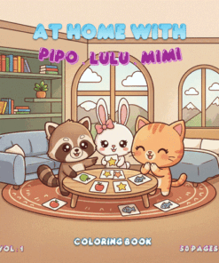 Alternative view of At Home with Pipo Lulu and Mimi coloring book – VOL 1 – 50 Pages
