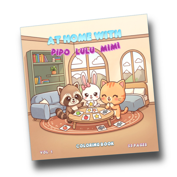 At Home with Pipo Lulu and Mimi coloring book – VOL 1
