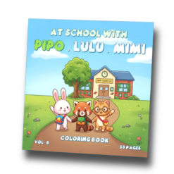 At School with Pipo Lulu and Mimi Coloring Book – VOL 8