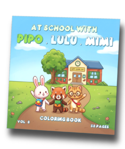 At School with Pipo Lulu and Mimi Coloring Book – VOL 8