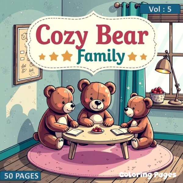 Coloring book Cozy Bear Family Vol 5: Digital Artistic Bliss