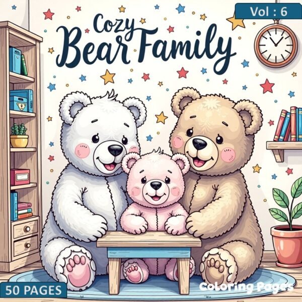 Coloring pages Cozy Bear Family Vol 6 The Ultimate Creative Escape