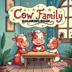 Cow Family Relaxing Coloring book Vol. 3 Zen Farm Digital Art