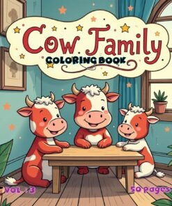 Cow Family Relaxing Coloring book Vol. 3 Zen Farm Digital Art