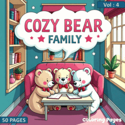 Cozy Bear Funny Family Coloring Book Vol 4: Relaxing Digital Fun