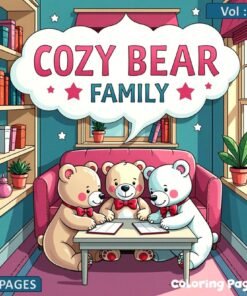 Cozy Bear Funny Family Coloring Book Vol 4 Relaxing Digital Fun