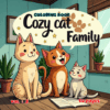 Cozy Cat Family Adventure Coloring Book