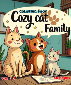 Cozy Cat Family Adventure Coloring Book