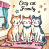 Cozy Cat Family Moments Coloring Pages Vol. 4: Digital Bliss - Image 2