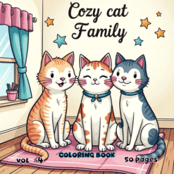Alternative view of Cozy Cat Family Moments Coloring Pages Vol. 4: Digital Bliss