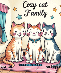 Alternative view of Cozy Cat Family Moments Coloring Pages Vol. 4: Digital Bliss