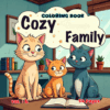 Cozy Cat Family Relaxing Coloring Pages Vol. 6 Digital Serenity