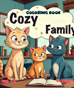 Cozy Cat Family Relaxing Coloring Pages Vol. 6 Digital Serenity