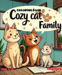 Cozy Cat Family Adventure Coloring Book