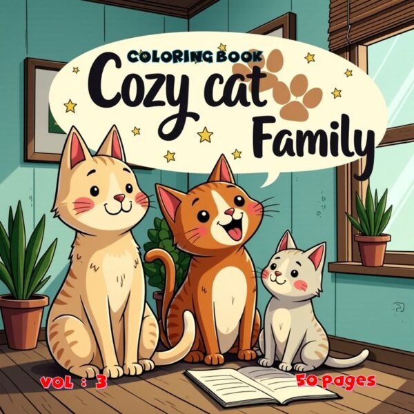 Cozy Cat Family Adventure Coloring Book