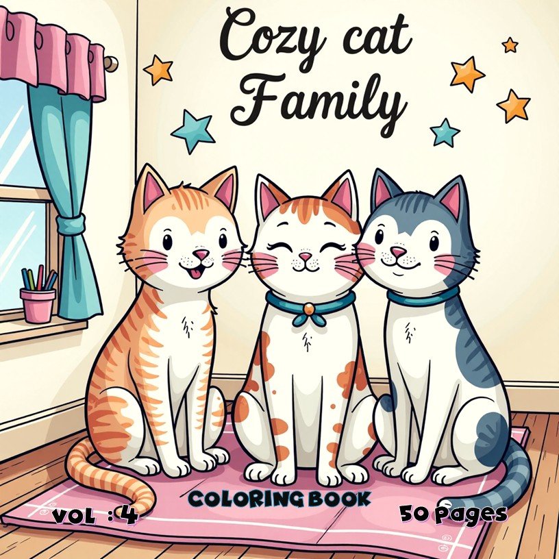 Cozy Cat Family Moments Coloring Pages Vol. 4: Digital Bliss