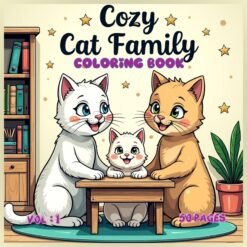 Cozy Cat Family coloring pages