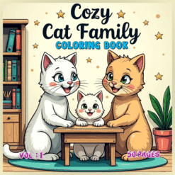 Cozy Cat Family coloring pages
