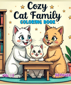 Cozy Cat Family coloring pages
