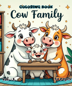 Cow Family Cozy Coloring Pages Vol. 1 Digital Farmstead Charm