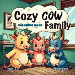 Cow Family Cheerful Coloring Pages Vol. 4 Digital Farm Joy