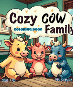 Cow Family Cheerful Coloring Pages Vol. 4 Digital Farm Joy