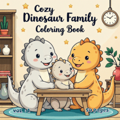 Dinosaur Family Cozy Coloring Pages Vol. 1 Prehistoric Digital Fun