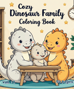 Dinosaur Family Cozy Coloring Pages Vol. 1 Prehistoric Digital Fun