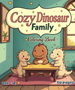 Dinosaur Family Happy Coloring Pages Vol. 2 Jurassic Digital Fun