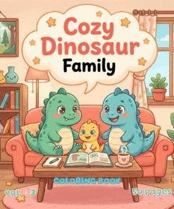 Dinosaur Family Relaxing Coloring book Vol. 3 Zen Prehistoric Art