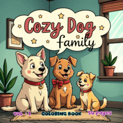 Dog Family Relaxing Coloring book Vol. 1 Digital Puppy Bliss