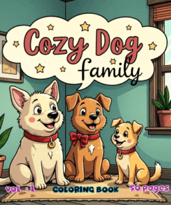 Dog Family Relaxing Coloring book Vol. 1 Digital Puppy Bliss
