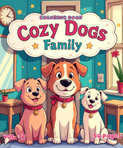 Dog Family cozy Coloring book Vol. 2 Digital Tail-Wagging Fun