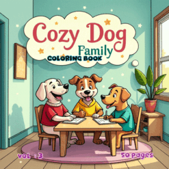 Dog Family Happy Coloring Book Vol. 3 Whimsical Puppy Digital Art