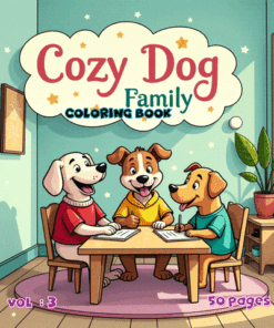 Dog Family Happy Coloring Book Vol. 3 Whimsical Puppy Digital Art