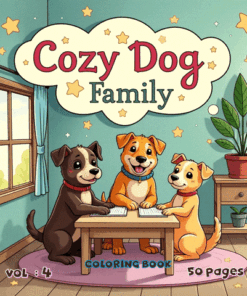 Dog Family Relaxing Coloring Book Vol. 4 Canine Digital Zen