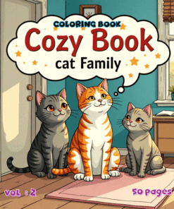 Cozy Cat Family Coloring Book Vol. 2 50 Adorable Feline Designs