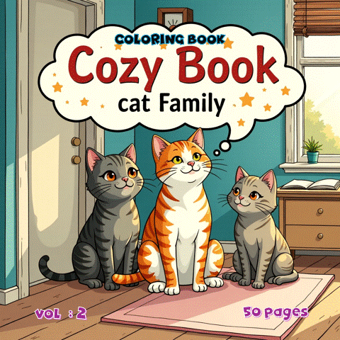 Cozy Cat Family Coloring Book Vol. 2 50 Adorable Feline Designs