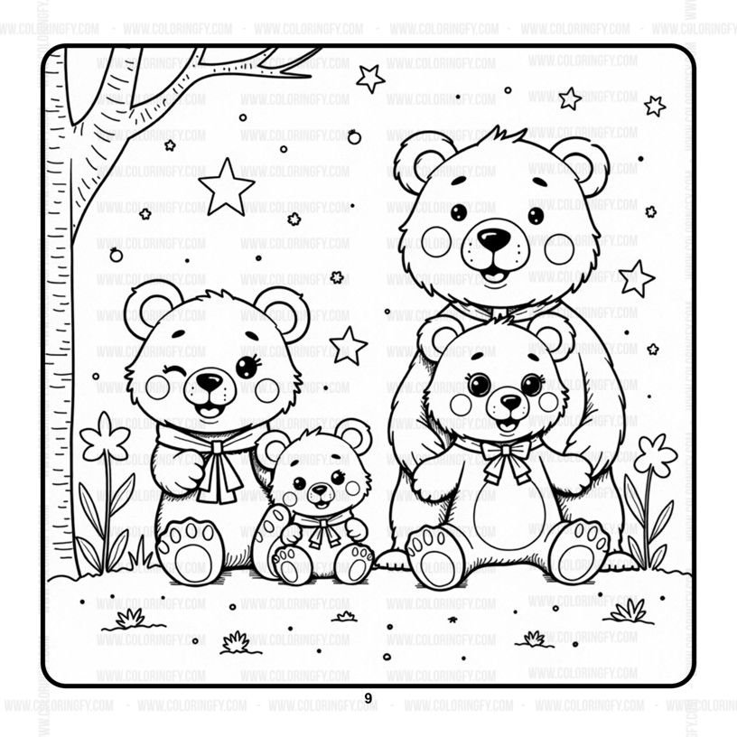 Coloring book Cozy Bear Family Vol 5: Digital Artistic Bliss – Image 3