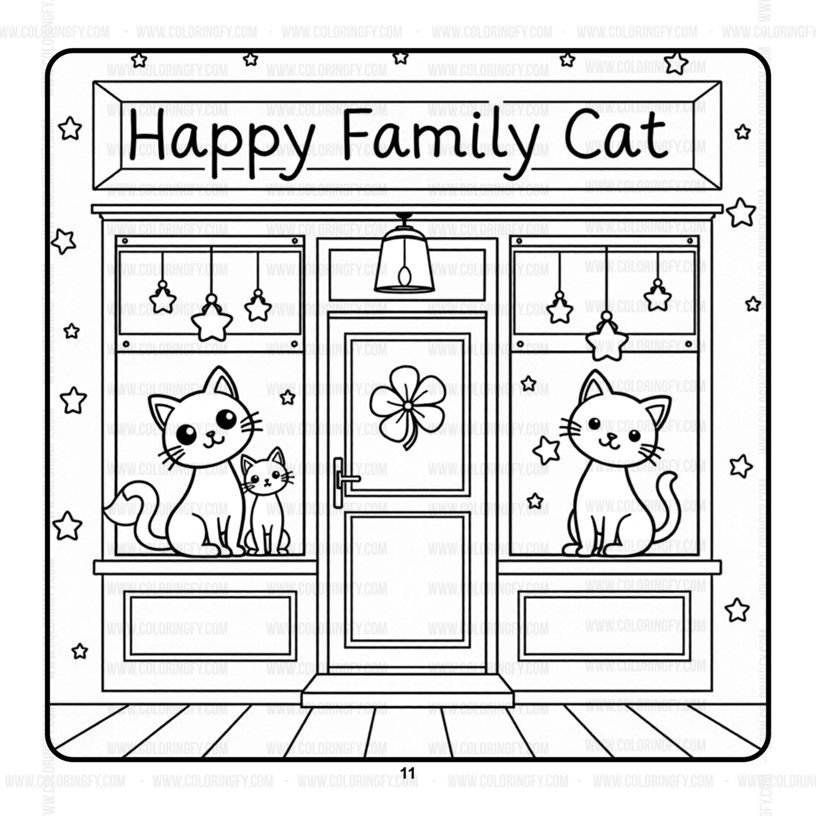 Cozy Cat Family Relaxing Coloring Pages Vol. 6: Digital Serenity – Image 4