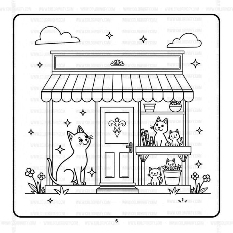 Cozy Cat Family Coloring Book Vol. 2: 50 Adorable Feline Designs – Image 3