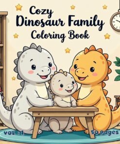 Dinosaur Family Cozy Coloring Pages Vol. 1 Prehistoric Digital Fun