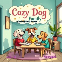 Dog Family Happy Coloring Book Vol. 3 Whimsical Puppy Digital Art