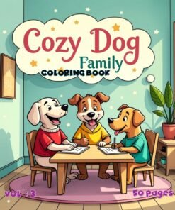 Dog Family Happy Coloring Book Vol. 3 Whimsical Puppy Digital Art