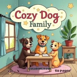 Dog Family Relaxing Coloring Book Vol. 4 Canine Digital Zen